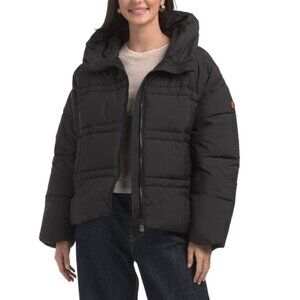 SAVE THE DUCK Black Keri Matte Quilted Puffer Coat